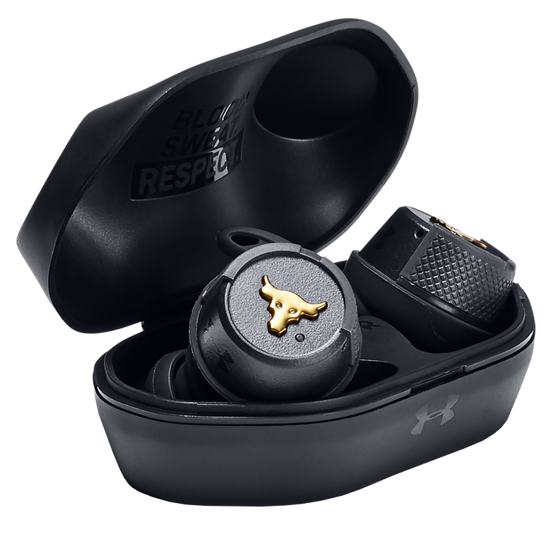 UA Project Rock True Wireless – Engineered by JBL - Black - True wireless sport headphones to maximize each and every workout, with JBL technology and sound - Detailshot 4 image number null