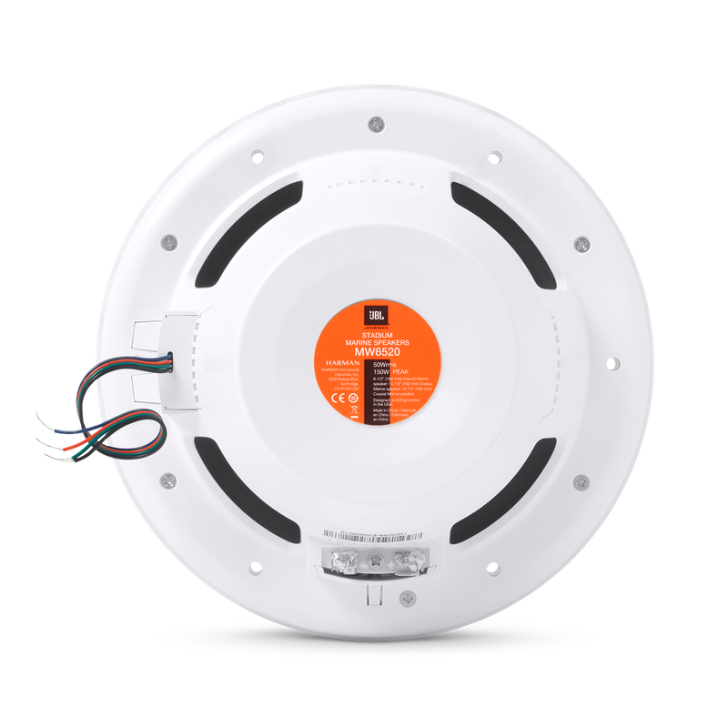 JBL Stadium Marine M6520 - White - Take JBL concert level sound to the high seas. - Back image number null
