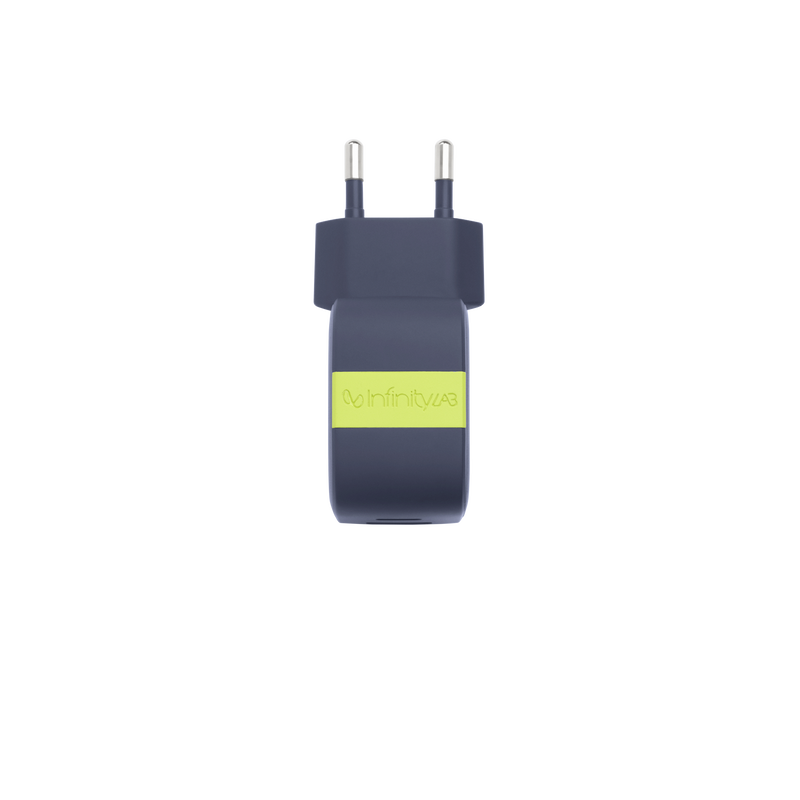 InstantCharger 30W 2 USB - Blue - Compact USB-C and USB-A PD charger - Top image number null