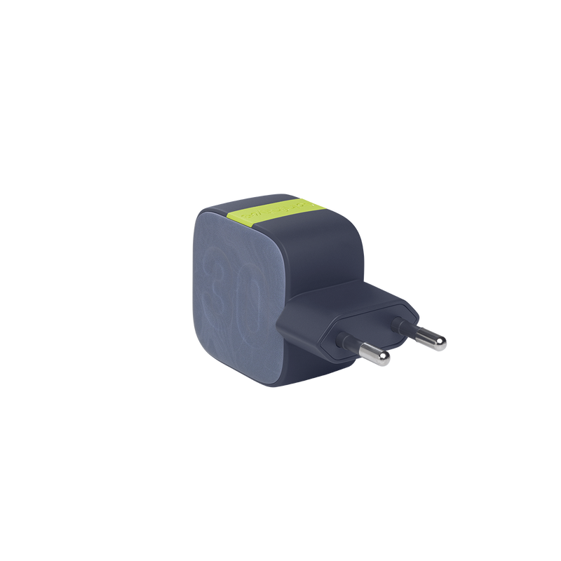 InstantCharger 30W 2 USB - Blue - Compact USB-C and USB-A PD charger - Detailshot 2 image number null