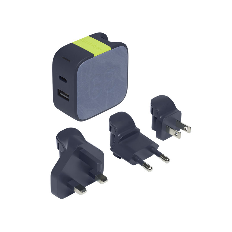 InstantCharger 65W 2 USB - Blue - Powerful USB-C and USB-A GaN PD charger - Hero image number null