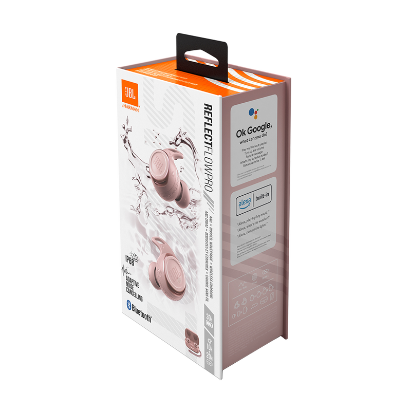 JBL Reflect Flow Pro - Pink - Waterproof true wireless Noise Cancelling active sport earbuds - Detailshot 10 image number null